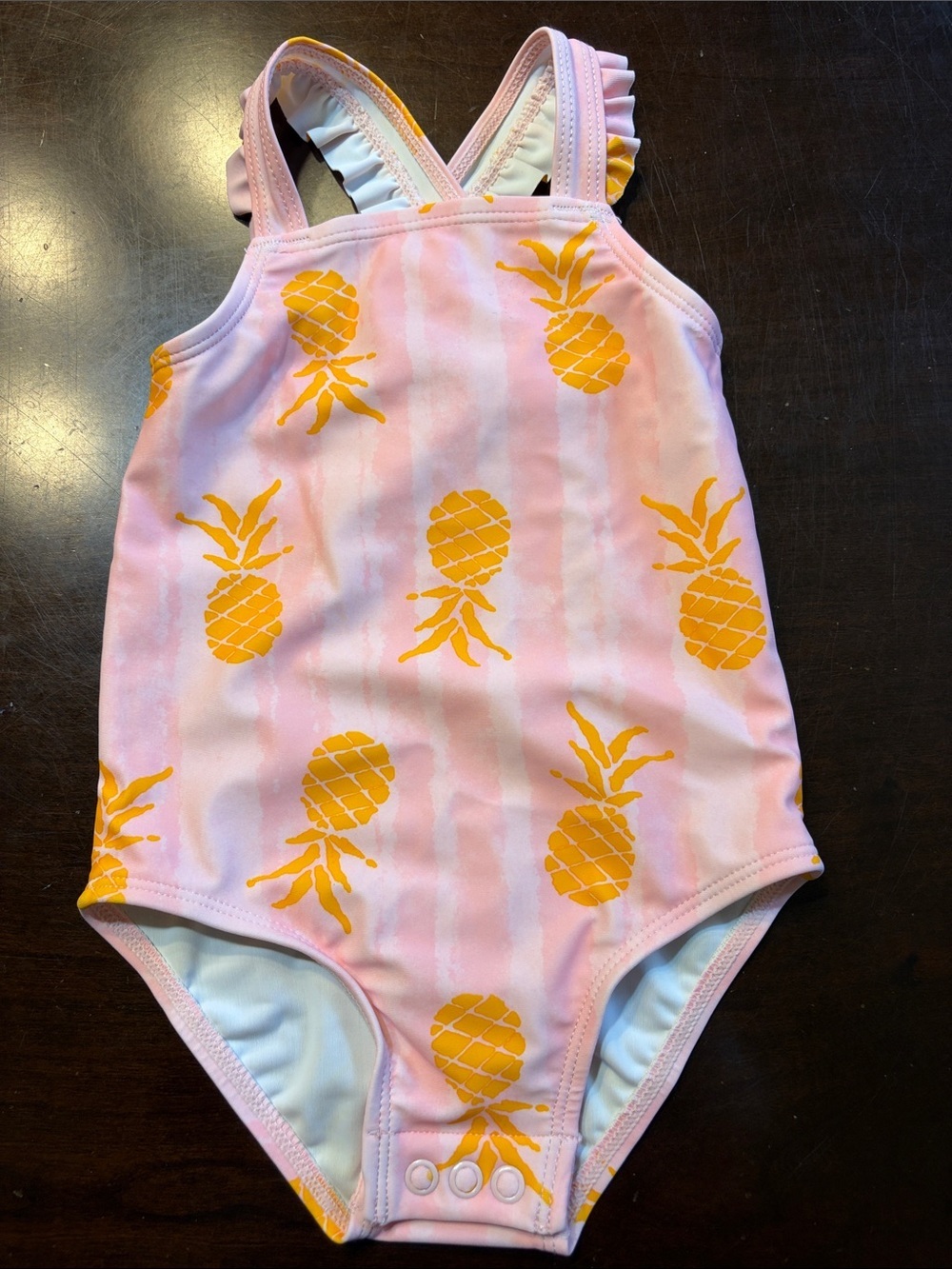 Carter's Pink Swimsuit with Yellow Pineapple Accents